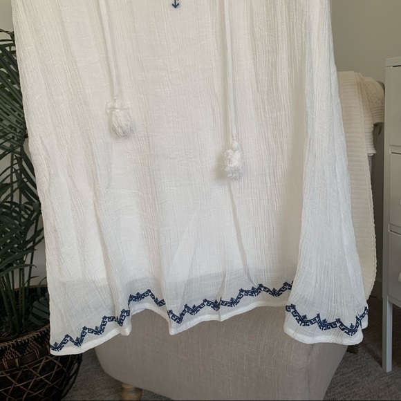Cloth & People White Embroidered Dress Beachy Boho Small - Picture 5 of 11